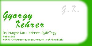 gyorgy kehrer business card